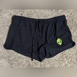 Black Alien Graphic Lounge Shorts – Women’s Small